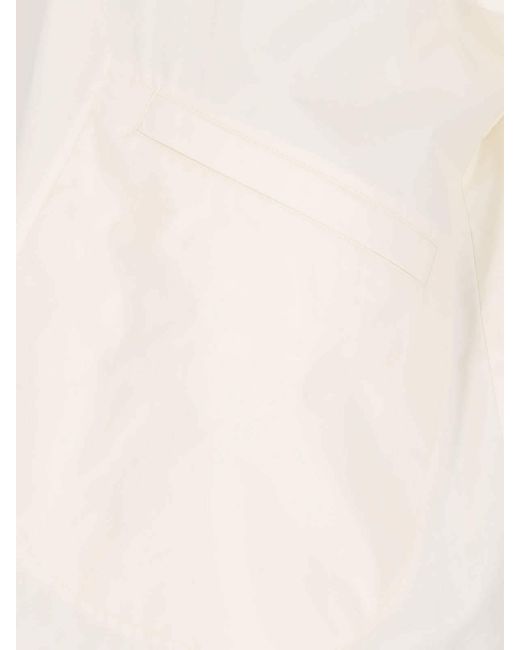Jil Sander White Logo-Printed Textured Jacket