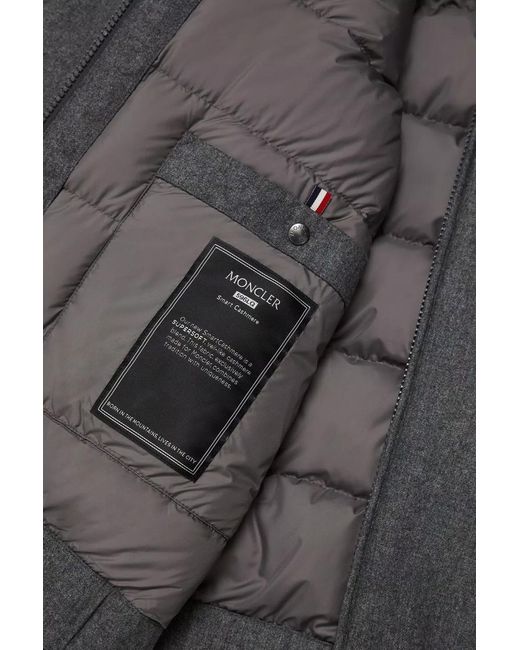 Moncler Gray Zip-Up Hooded Jacket for men