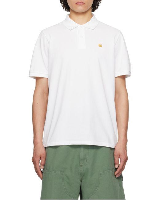 Carhartt White Short-Sleeved Polo Shirt for men