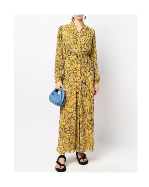 Diane von Furstenberg Metallic Belted Snake-Print Maxi Dress