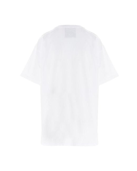 Moschino White Teddy Bear Pattern Printed T-Shirt