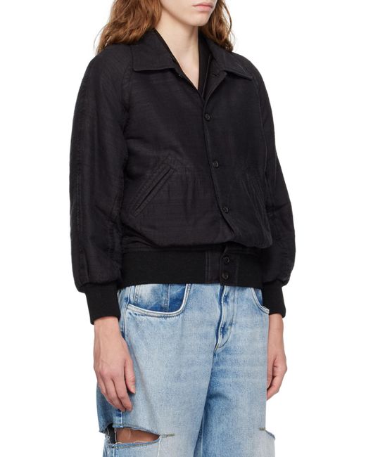 Maison Margiela Black Dupion Bomber Jacket for men