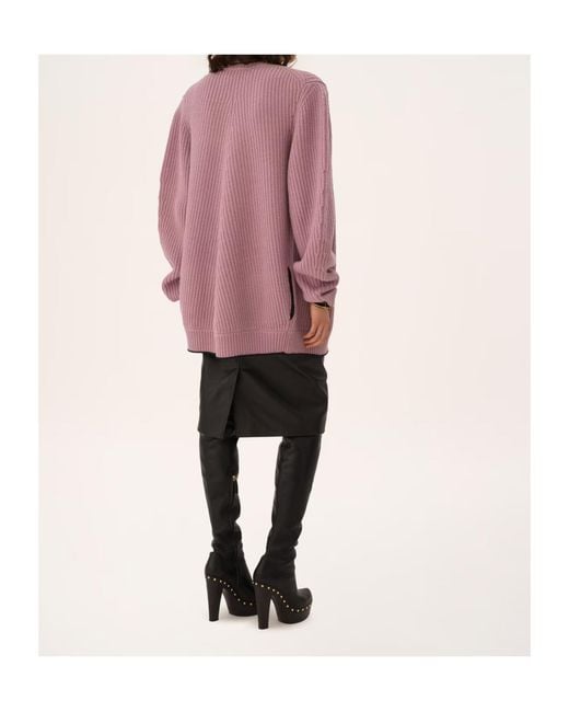 Chloé Purple Chloé Generous Logo Knitted Cardigan
