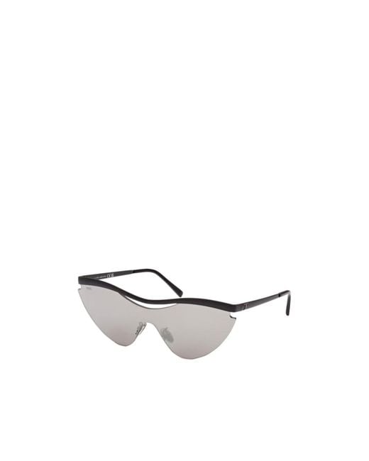 Tod's White Geometric Frame Sunglasses