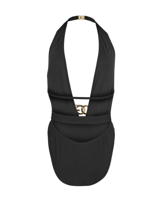 Dolce & Gabbana Black Plunge Swimsuit
