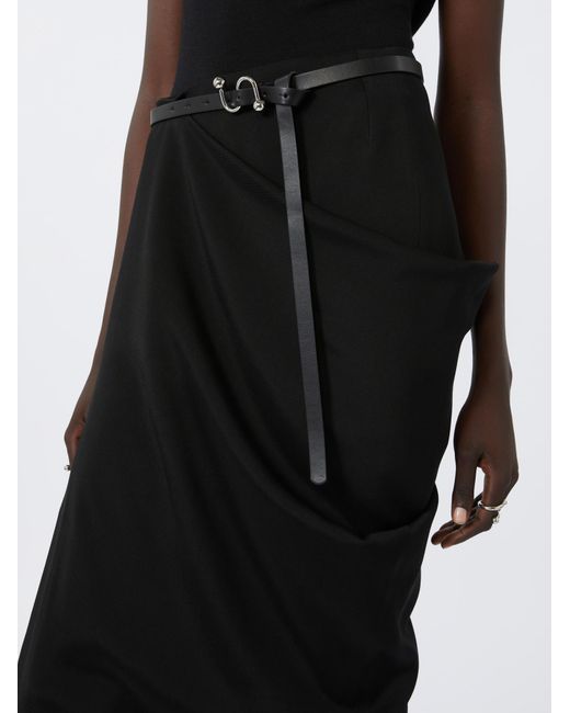 Sportmax Black Asymmetric Skirt With Draping
