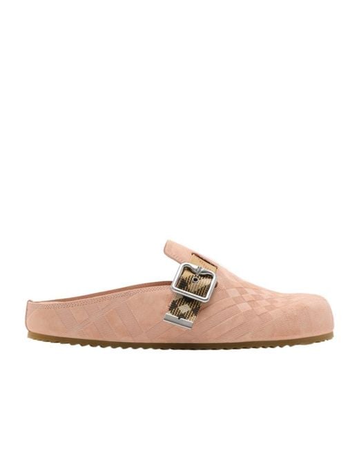 Burberry Pink Urchin Round-Toe Sandals