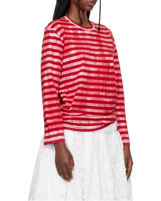 Comme des Garçons Red Striped T-Shirt