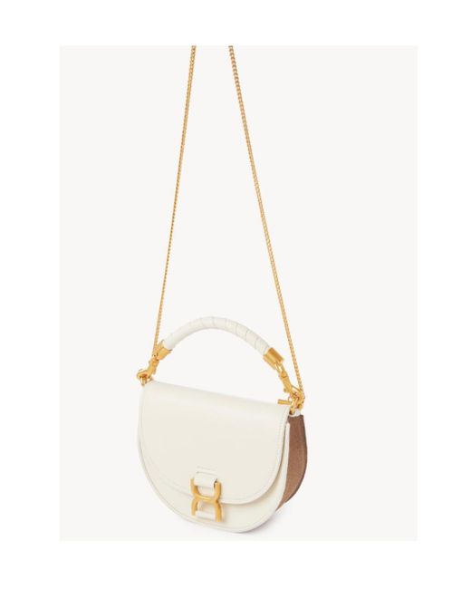 Chloé White Chloé Marcie Chain Flap Hobo Bag