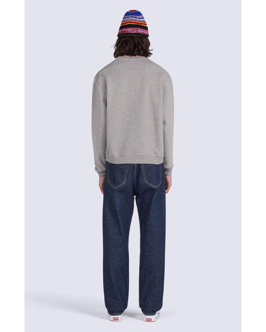 KENZO Gray Logo Tiger Crewneck Sweatshirt for men
