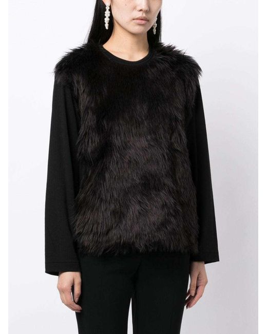 Comme des Garçons Black T-Shirt With Round Neck And Long Sleeves