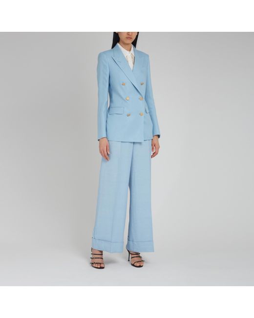 Tagliatore Blue Parigi Double Breasted Tailored Blazer