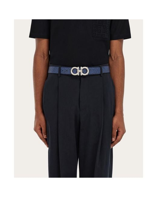 Ferragamo Blue Ferragamo Eyewear Reversible Gancini Belt for men