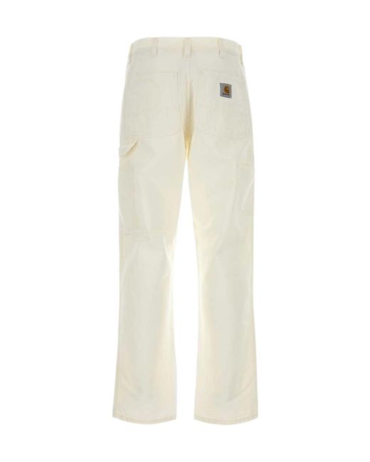 Carhartt White Single Knee Dearborn Canvas Pants for men