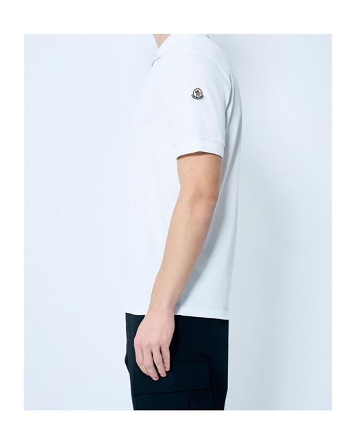 Moncler Natural Short-Sleeve Polo Shirt for men