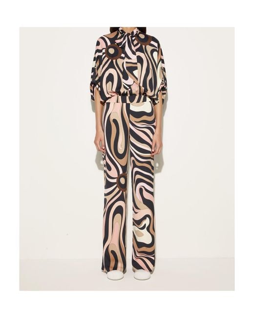 Emilio Pucci White Pucci Scarf Detailed Marmo-Print Jumpsuit