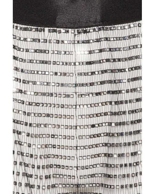 ROTATE BIRGER CHRISTENSEN Gray Crystal-Embellished Trousers