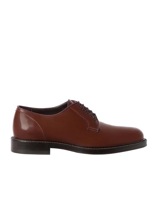 Brunello Cucinelli Brown Block-Heel Derby Shoes for men
