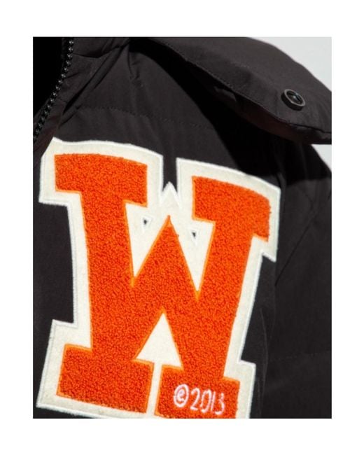 Off-White c/o Virgil Abloh Black Zip-Up Long-Sleeved Puffer Coat for men