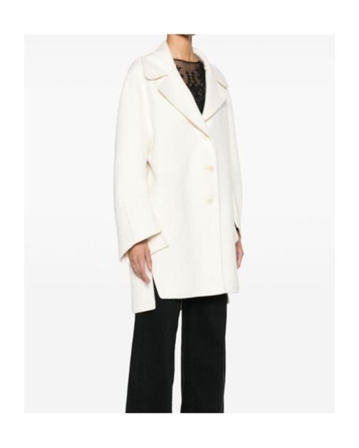 Ermanno Scervino White Collared Coat