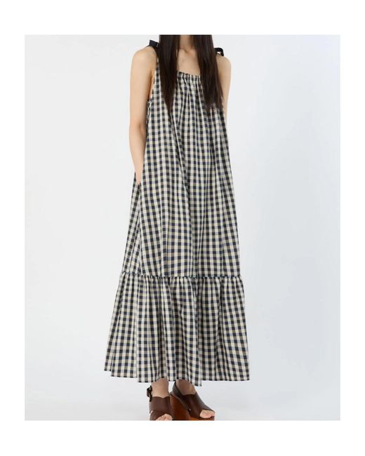Weekend by Maxmara Gray Checked Sleeveless Dress