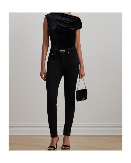Ralph Lauren Black Kinthea Velvet Top