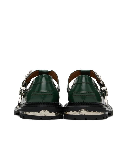 Toga Virilis Green Buckle Loafers for men