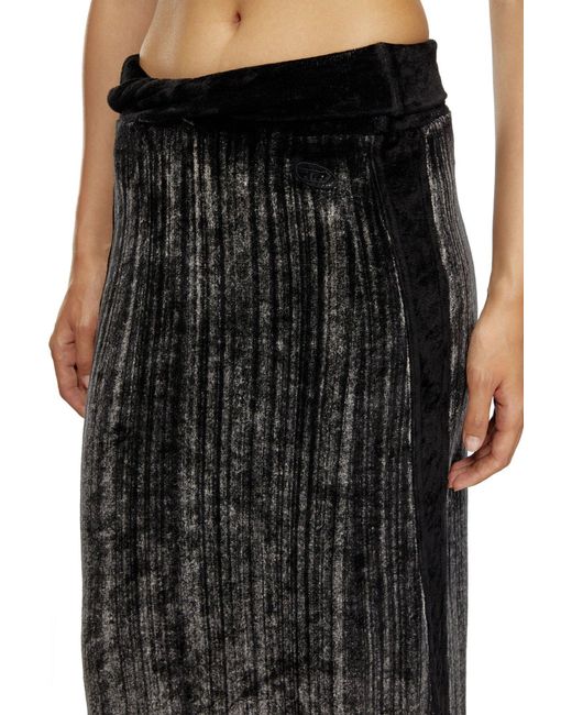 DIESEL Black High-Waisted Faded-Effect Pencil Skirt