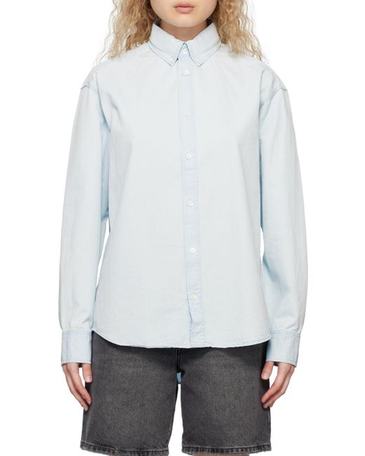 Maison Kitsuné Blue Chillax Print Relaxed Shirt for men