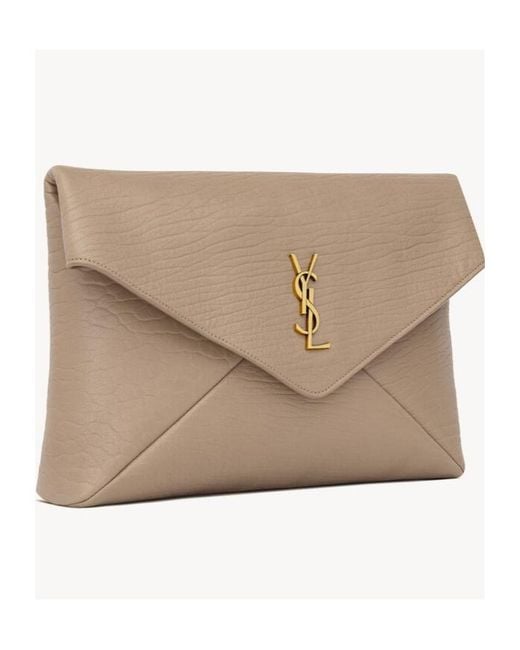 Saint Laurent Natural Busta Logo Clutch Bag for men