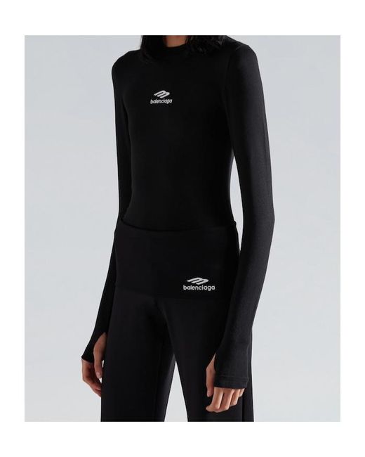 Balenciaga Black 3B Sports Icon Long-Sleeve Top