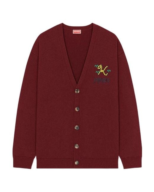 KENZO Logo Embroidered Buttoned Cardigan for men