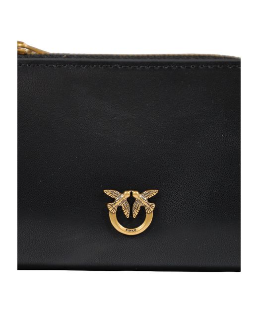 Pinko Black Logo Plaque Mini Wallet