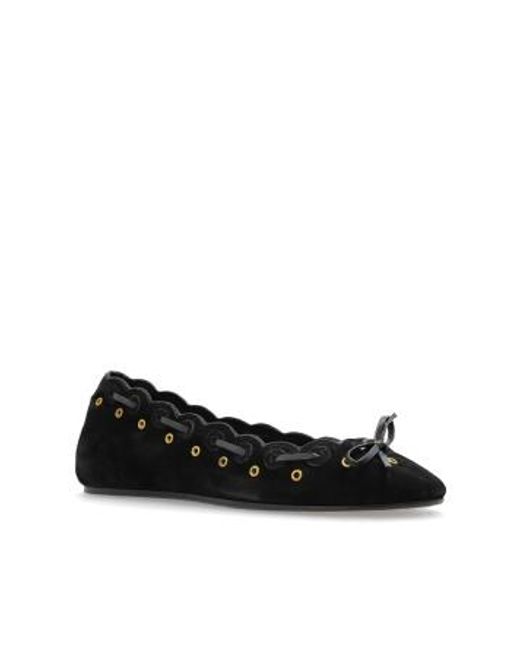 Isabel Marant Black Round Toe Ballet Shoes
