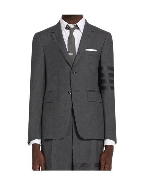 Thom Browne Gray 4-Bar Single-Breasted Blazer for men