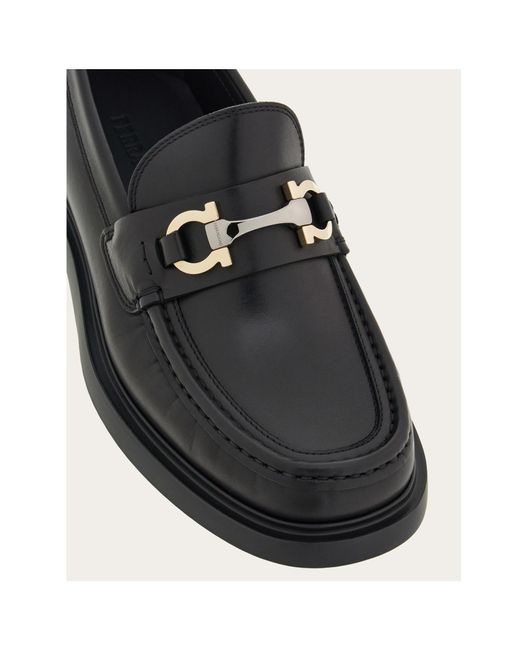 Ferragamo Black Ferragamo Gancini-Plaque Slip-On Loafers for men