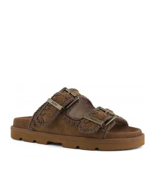 Mou Brown Low Bio Sandal Monochrome