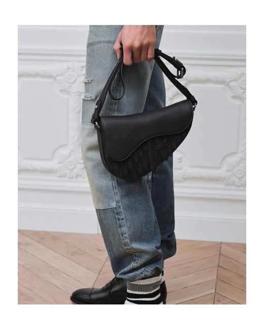 Dior Black Saddle Bag for men