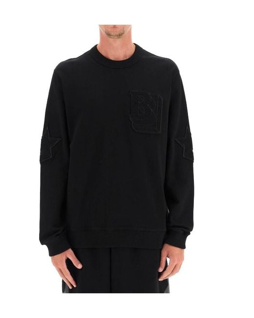 Burberry Black Letter-Graphic Cotton Sweatshirt for men