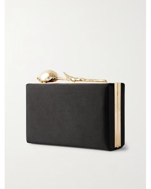 Erdem Black Bloom Minaudière Clutch Bag