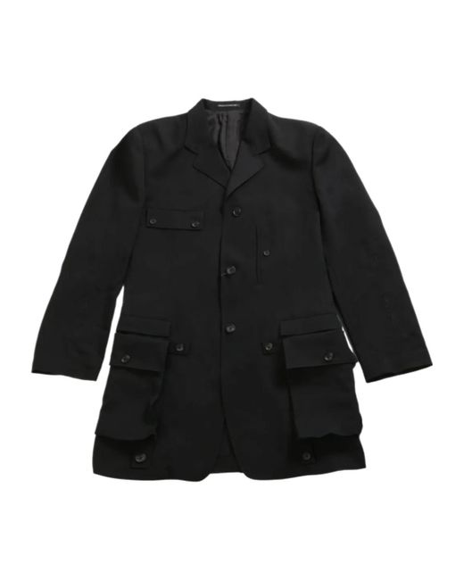 Yohji Yamamoto Black Buttoned Casual Jacket for men
