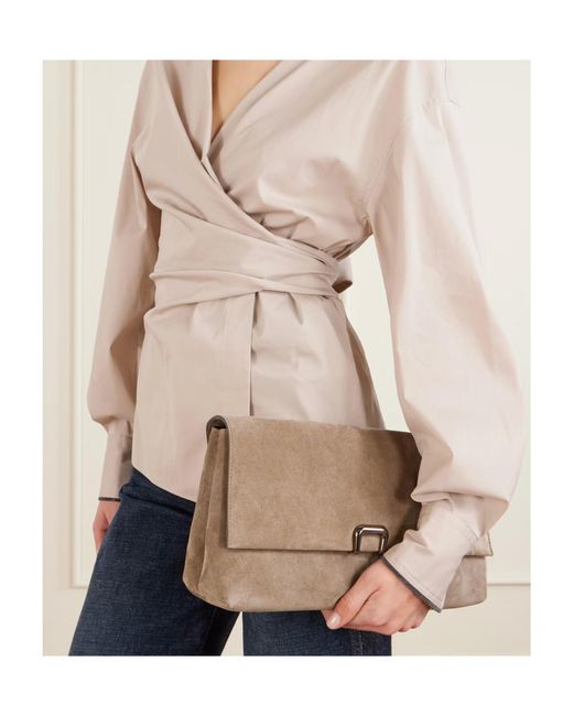 Brunello Cucinelli Natural Flap Clutch
