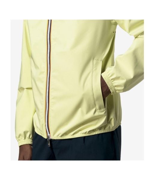 K-Way Yellow Zip-Up Hooded Jacket for men
