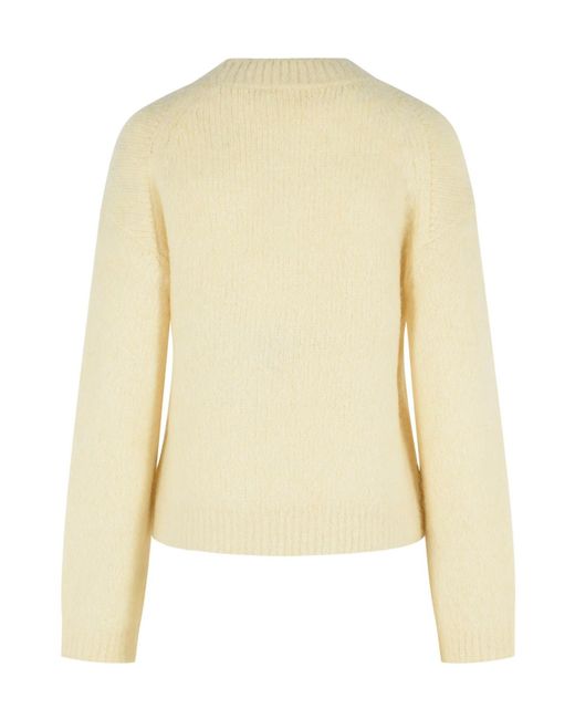 Closed Yellow Round Neck Jumper