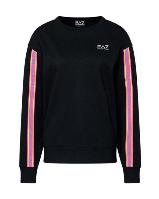 Emporio Armani Black Round-Collar Long-Sleeve Hoodie