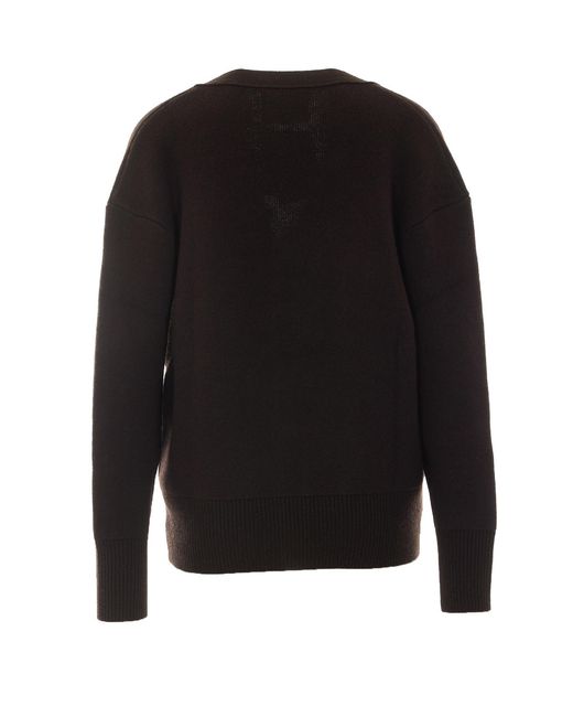 Lisa Yang Black Long-Sleeve V-Neck Cardigan