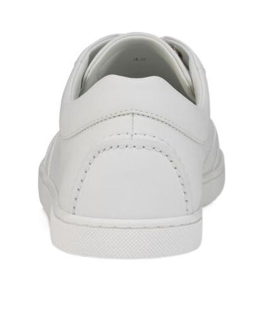 Christian Louboutin White Chambelisneak Embellished Perforated Leather Sneakers for men