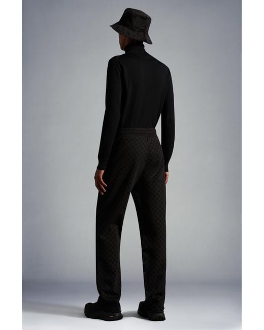 Moncler Black Monogram Print Trackpants for men