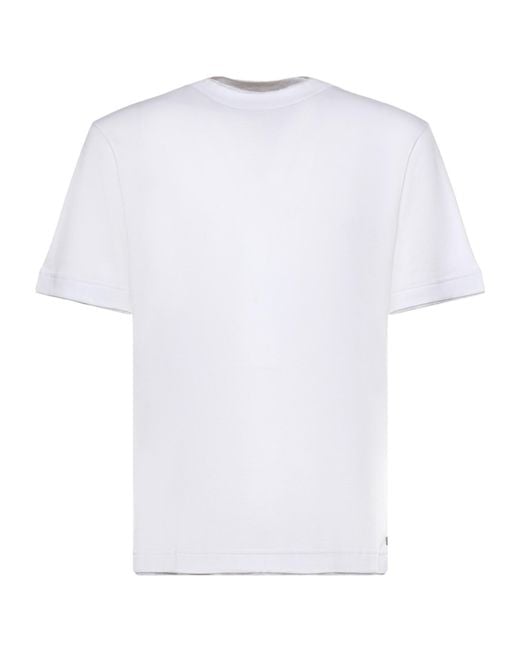 Eleventy White Crew Neck Short Sleeve T-Shirt for men