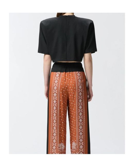 Pinko Black Crewneck Cropped T-Shirt